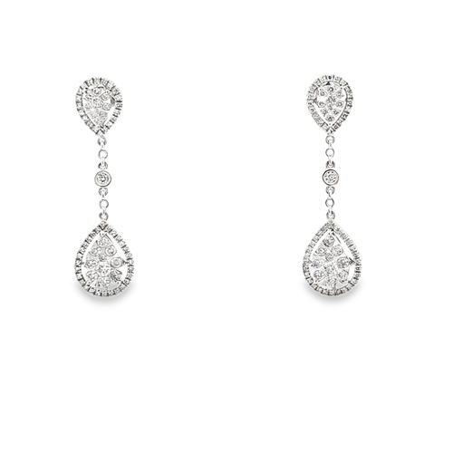  14K White Gold Hanging Teardrop Earrings 41002977 | Shin Brothers