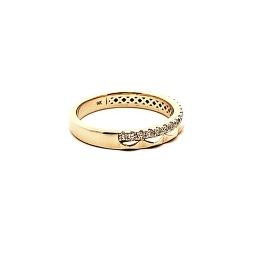 14K 2 Rows Yellow  Gold Diamond Band 11007554| Shin Brothers*