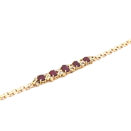 18K Yellow Gold Ruby Diamond Bracelet 22001069| Shin Brothers*