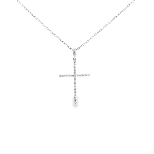  14K White Gold 0.36ctw Diamond Cross Pendant 51002314 | Shin Brothers*