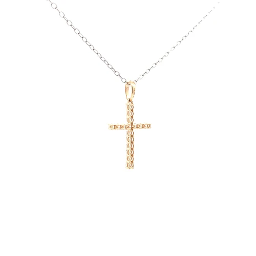 14K  Yellow Gold Diamond Cross Pendant  51002315 Shin Brothers*