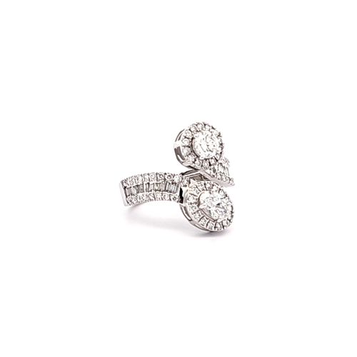 14K White Gold Bypass Diamond Ring 11410081 | Shin Brothers