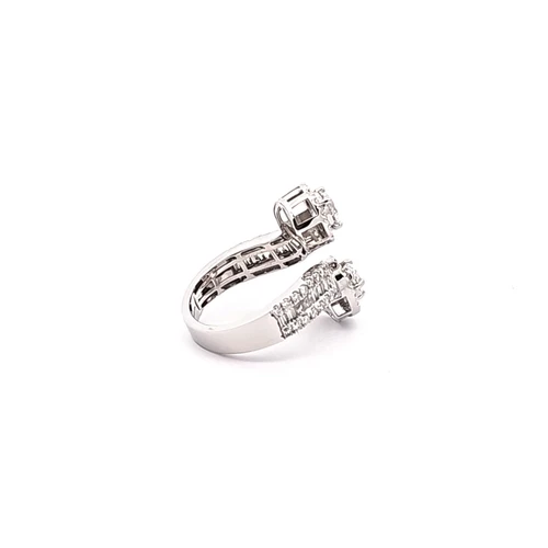 14K White Gold Bypass Diamond Ring 11410081 | Shin Brothers