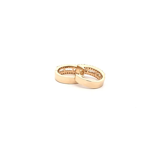 14K Yellow Gold Diamond Hoop Earrings 41002979 | Shin Brothers