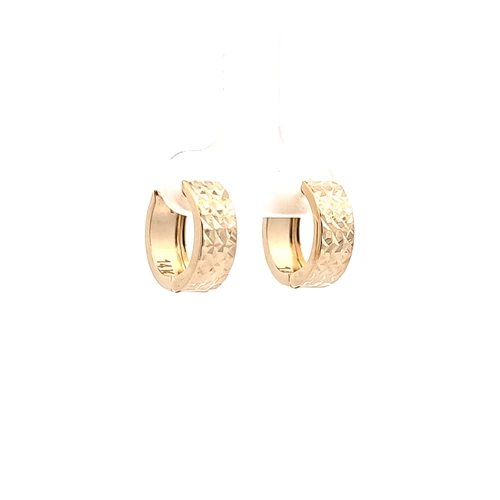  14K Yellow Gold Diamond-Cut Huggie Earrings40003457 | Shin Brothers*