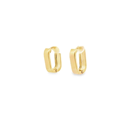  14K Yellow Gold Diamond-Cut Rectangle Huggie Earrings 40003456 | Shin Brothers*