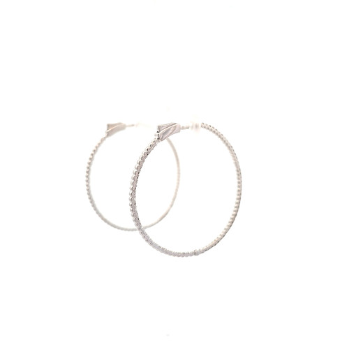 14K White Gold Lab Grown Diamond 1.44 carat Inside Out Hoop Earrings 41410084| Shin Brothers**