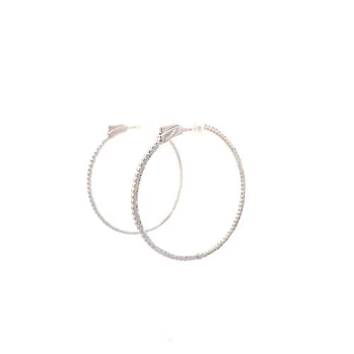 14K White Gold Lab Grown Diamond 1.44 carat Inside Out Hoop Earrings 41410084| Shin Brothers**