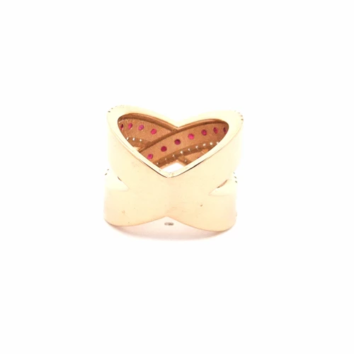 14K Yellow Gold  Diamond and Ruby  Criss Cross Ring 12003388| Shin Brothers*