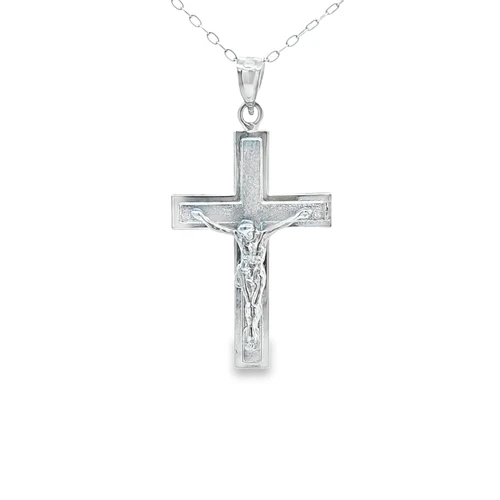 14K White Gold Crucifix Pendant 50004443 | Shin Brothers**