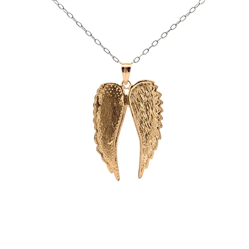 14K Yellow Gold Angel Wings Pendant 50004439 | Shin Brothers