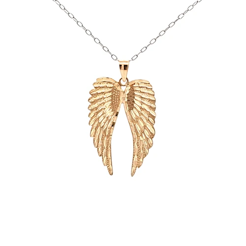 14K Yellow Gold Angel Wings Pendant 50004439 | Shin Brothers