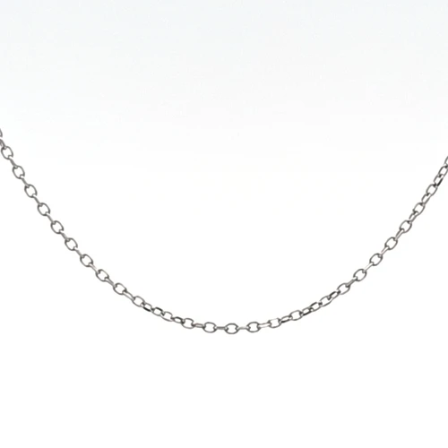 14K White Gold 16" 1 mm Cable Chain 30005141 | Shin Brothers**
