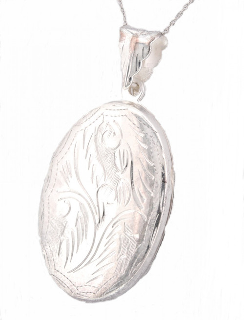 95010009 Silver Fancy Oval Locket