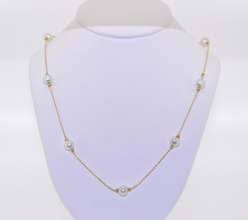 14K Yellow Gold Adjustable 16"/18" Pearl Necklace 32000290 ** 14K Yellow Gold Adjustable 16"/18" Pearl Necklace 32000290 **