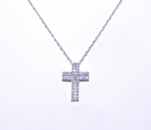 51001343 14k White Gold Diamond Cross Charm 51001343 14k White Gold Diamond Cross Charm
