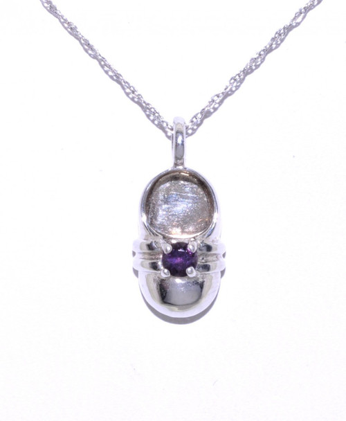 14K White Gold Garnet Shoe Charm 50002160 | Shin Brothers* 