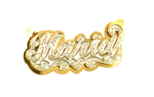 14K Two Tone Gold "Maria" Name Double Plate 33300144 | Shin Brothers * 