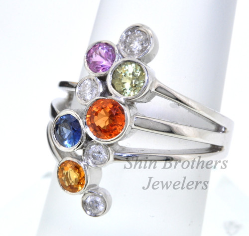 14K White Gold Sapphire and Diamond Ring 12001494 | Shin Brothers* 14K White Gold Sapphire and Diamond Ring 12001494 | Shin Brothers*
