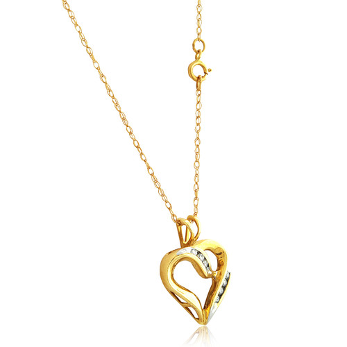 14K Yellow Gold 18" Diamond Heart Necklace 31000333 | Shin Brothers* 14K Yellow Gold 18" Diamond Heart Necklace 31000333 | Shin Brothers*