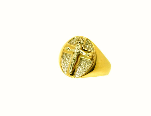 14K Yellow Gold Diamond Size 6.75 Men's Cross Ring 11003149 | Shin Brothers* 14K Yellow Gold Diamond Size 6.75 Men's Cross Ring 11003149 | Shin Brothers*