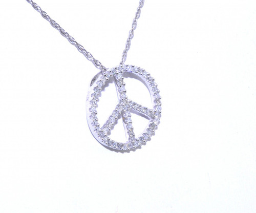 14K White Gold Diamond Peace Charm 51001412 | Shin Brothers*