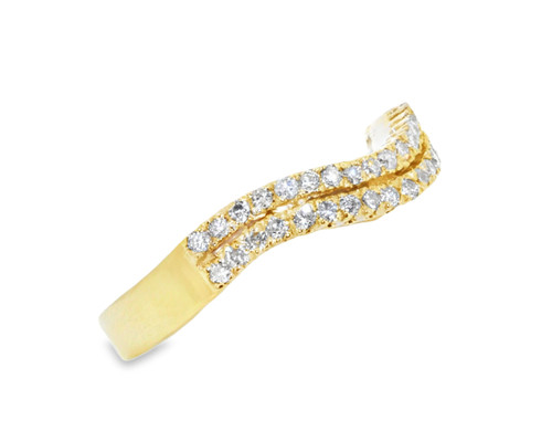 14K Yellow Gold Double row Diamond Band  11000019  | Shin Brothers* 