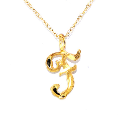 14K Yellow Gold Initial "F" Charm 50002453 |Shin Brothers**