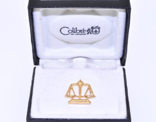 Colibri Stainless Steel Gold Plated Scale of Justice Tie Tack 88800015 | Shin Brothers**