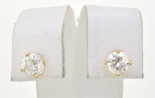 41060390 14K Yellow Gold and 1.0 ct Diamond Push Back Stud Earrings