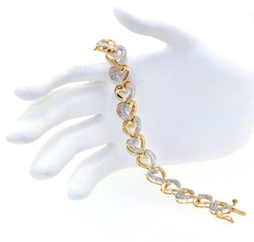 82010323 Sterling Silver CZ Hearts Bracelet 82010323 Sterling Silver CZ Hearts Bracelet