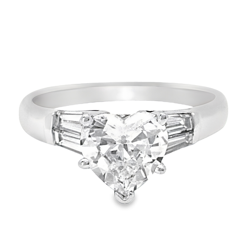 GIA Certified 18K White Gold 1.7 ctw Heart Diamond Engagement Ring 11001180 | Shin Brothers*