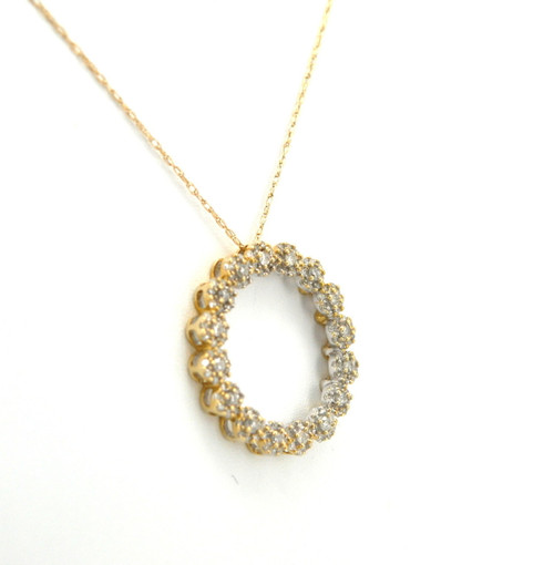 10K Two Tone Gold 1.00ct Diamond Cluster Circle Charm 59000150 | Shin Brothers* 10K Two Tone Gold 1.00ct Diamond Cluster Circle Charm 59000150 | Shin Brothers*