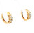 14K Yellow Gold Aquamarine Huggie Earrings with Diamond Accents 42000815 | Shin Brothers*