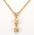 14K Yellow Gold 1.04ctw Diamond Past/Present/Future Charm with 18" Box Chain 51000264