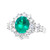 14K White Gold Emerald Ring with Diamond Accents 12002259 | Shin Brothers*