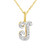 14K Yellow Gold Diamond "T" Initial Charm 51000580**