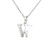 14K White Gold 16" Cubic zirconia W Initial Necklace 32000466 | Shin Brothers Inc**