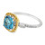 14K Two Tone  Gold Blue Topaz and Diamond Ring 12002687  By Shin Brothers*