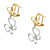 14K Two Tone Gold Diamond Butterfly Hanging Earrings 41002194 | Shin Brothers*