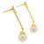 14K Yellow Gold Cultured Pearl/Diamond Hanging Earrings 42002838 | Shin Brothers*