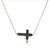 14K White Gold Double-Sided Treated enhanced Black & White Diamond Cross Necklace 31000390 | Shin Brothers**