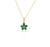 10K Yellow Gold 18" Emerald Flower Necklace 39000197 | Shin Brothers**