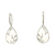 14K Yellow  Gold Pearl Diamond Euro Back Hanging Earrings 