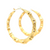 14K Yellow Gold 2" Bamboo Hoop Earrings 40003089 | Shin Brothers*