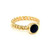 14K Yellow Gold Round Bezel Set Sapphire / Cuban Link Ring 12003046 | Shin Brothers*