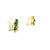 14K Yellow Gold Emerald Diamond Leaf Omega Back Earrings 42003453 | Shin Brothers*