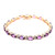 14K Yellow Gold 9 ct Amethyst and .17 Diamond Bracelet 22001037 | Shin Brothers