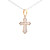 14K Yellow Gold Mother of Pearl and Diamond Cross Charm | Shin Brothers Jewelers Inc.