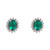 14K White Gold Green White cz Stud Earrings 42003005 | Shin Brothers**